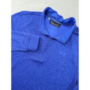 Under Armour Mens ColdGear Storm 1/4 Zip Pullover Blue Heather Large LG Fleece